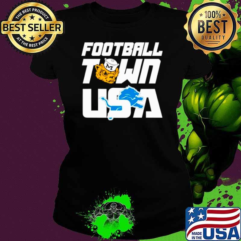 Football Town USA Wolverines Lions s Ladies tee Football Town USA Wolverines Lions s Ladies tee