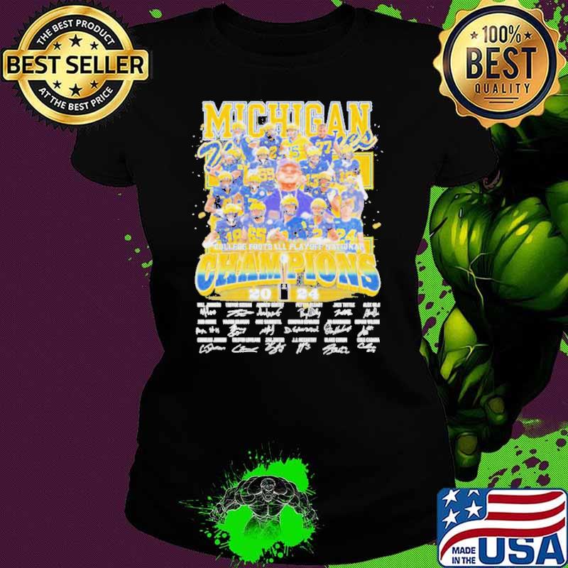 Go Blue Michigan Wolverines 2024 College Football National Champions Signatures Shirt