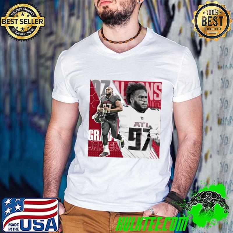 Grady Jarrett American football defensive end for the Atlanta Falcons T-Shirt Guys V Neck Grady Jarrett American football defensive end for the Atlanta Falcons T-Shirt Guys V Neck