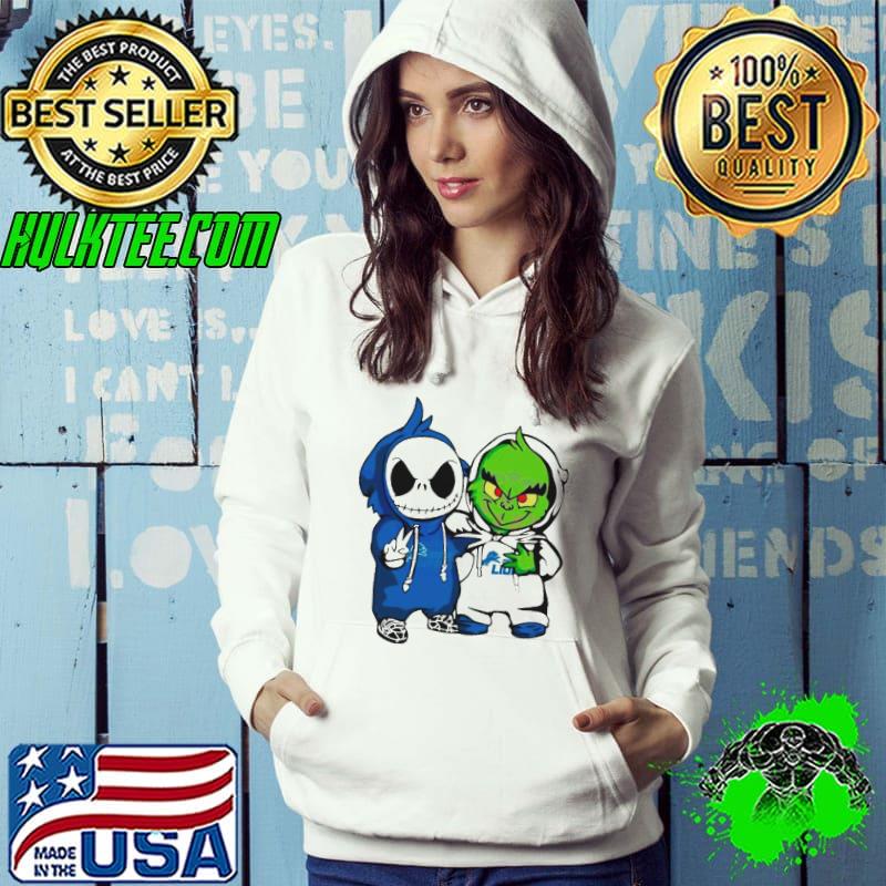 Grinch And Jack Skellington Detroit Lions fan shirt