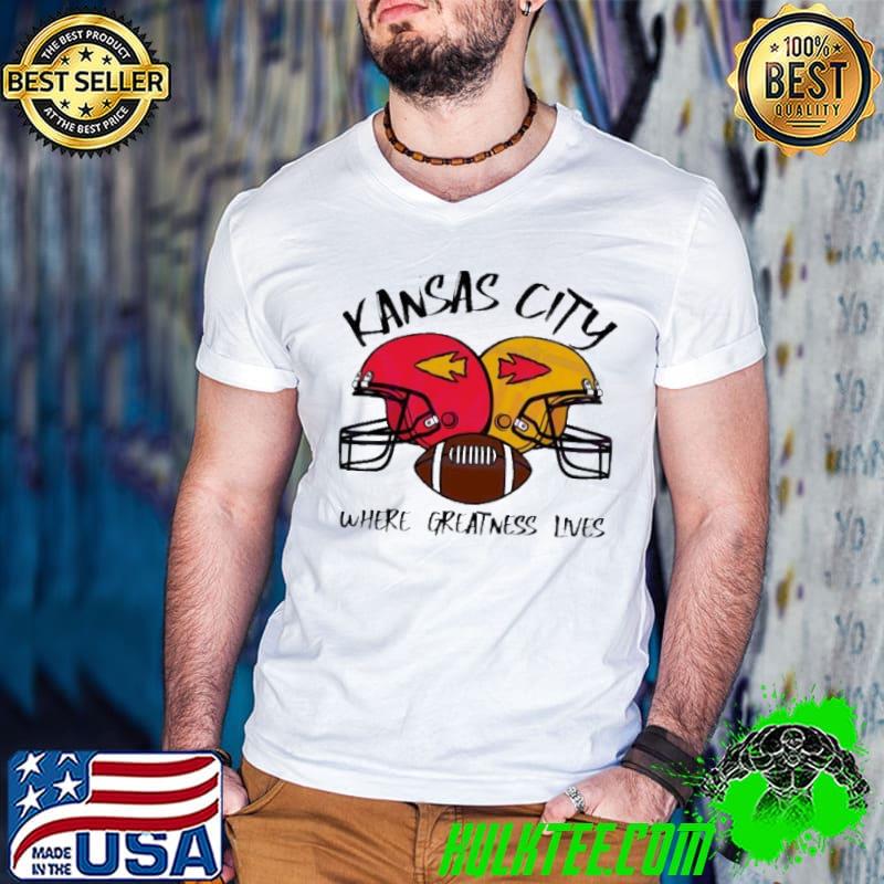 Helmet Kansas City Where Greatness Lives s Guys V Neck Helmet Kansas City Where Greatness Lives s Guys V Neck