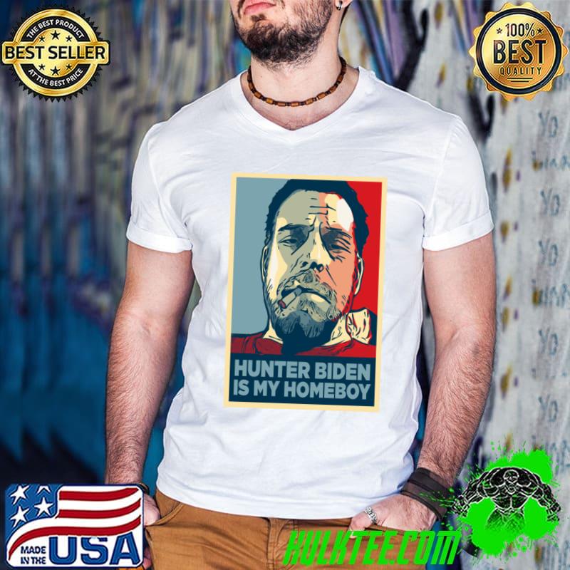 Hunter Biden Is My Homeboy Retro Man Smoking T-Shirt Guys V Neck Hunter Biden Is My Homeboy Retro Man Smoking T-Shirt Guys V Neck