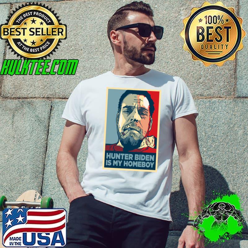 Hunter Biden Is My Homeboy Retro Man Smoking T-Shirt