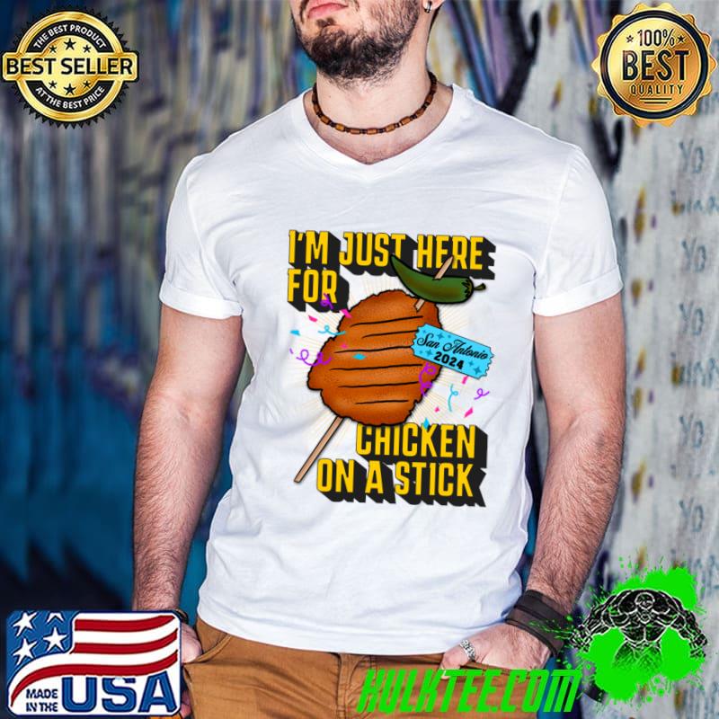 I'm Just Here For Chicken on a Stick T-Shirt Guys V Neck I'm Just Here For Chicken on a Stick T-Shirt Guys V Neck