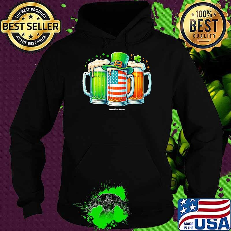 Irish Beer Ireland St Patricks Day Drinking Party Beer American Flag shirt