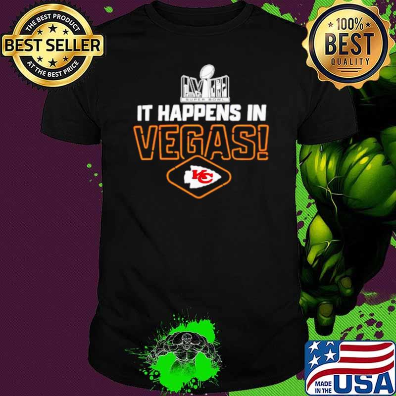 It happens in Vegas Kansas City Chiefs Super Bowl LVIII Football shirt