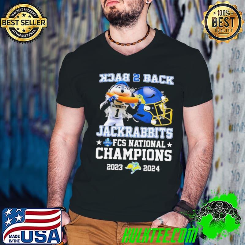 Jackrabbits Back To Back NCAA FCS National Champions 2023-2024 Mascot And Helmet Shirt