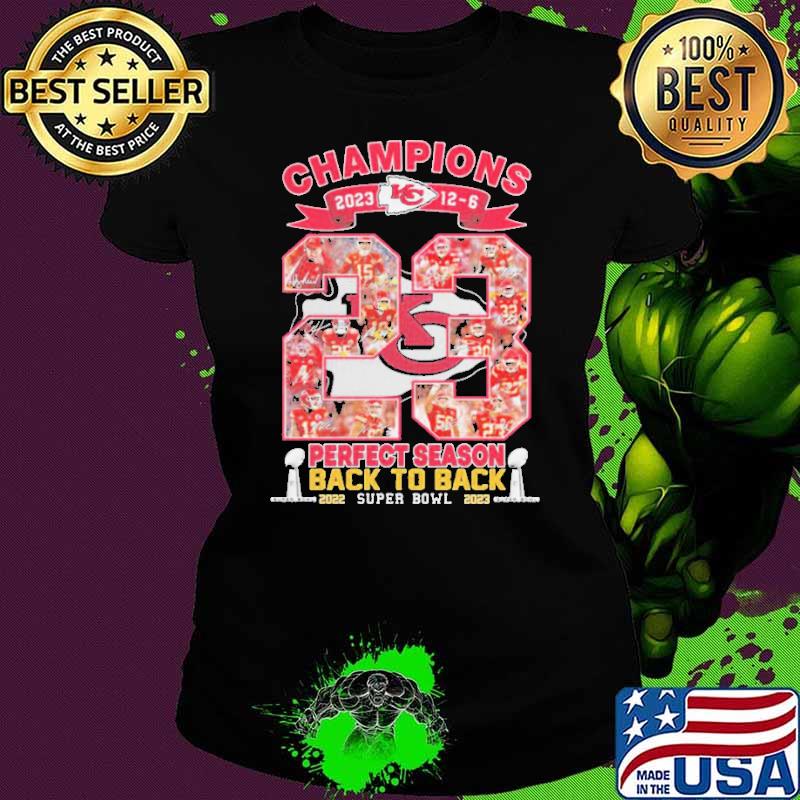 Kansas City Chiefs Champions 12-6 2023 Perfect Season Back To Back Signatures shirt