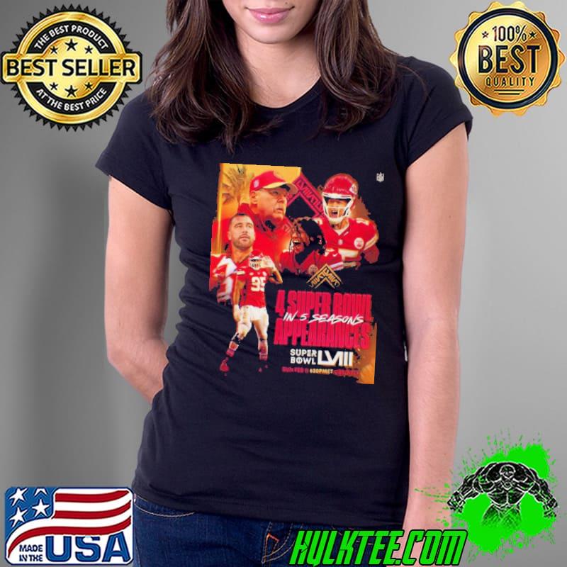 Kansas City Chiefs Get 4 Super Bowl In 5 Seasons Appearances With AFC Champions NFL Playoffs Season 2023 2024 Shirt