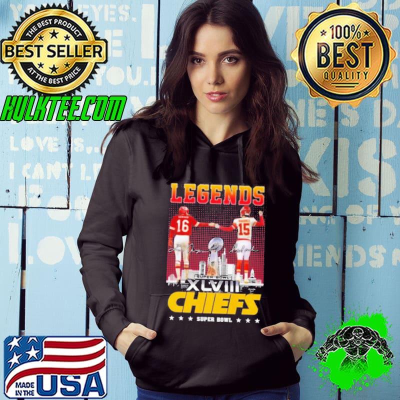 Kansas City Chiefs Legends Len Dawson And Patrick Mahomes Super Bowl LVIII Signatures Shirt