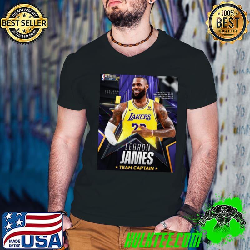 Lebron James First Player in NBA History with 20 NBA All Star Appearances Team Captain Shirt