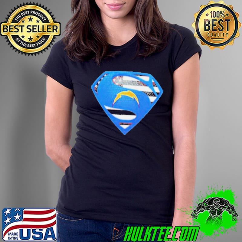 Los Angeles Chargers Usa Flag Inside Superman Shirt Ladies Tee Los Angeles Chargers Usa Flag Inside Superman Shirt Ladies Tee