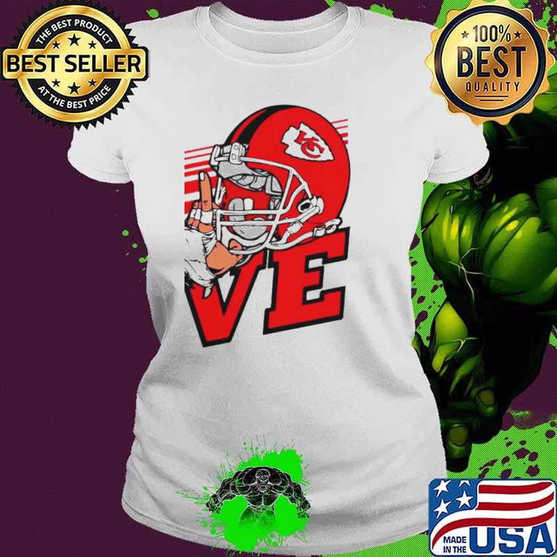 Love Kansas City Chiefs helmet s Ladies tee Love Kansas City Chiefs helmet s Ladies tee
