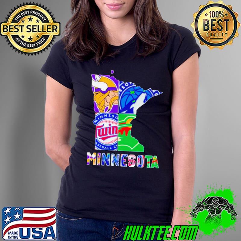 Maps Minnesota Sports teams logo shirt
