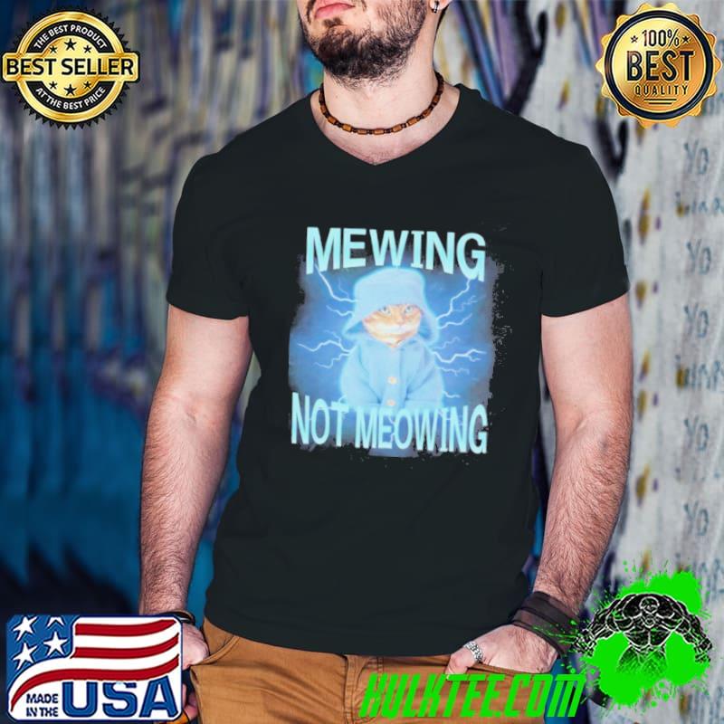 Mewing Not Meowing Cat Meme Funny s Guys V Neck Mewing Not Meowing Cat Meme Funny s Guys V Neck