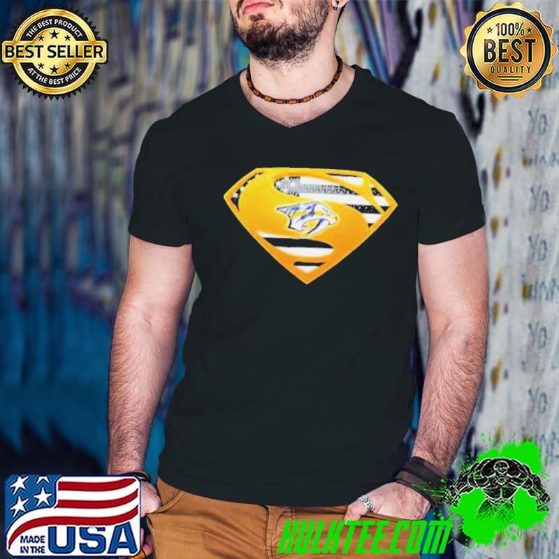 Nashville Predators USA Flag Inside Superman Shirt