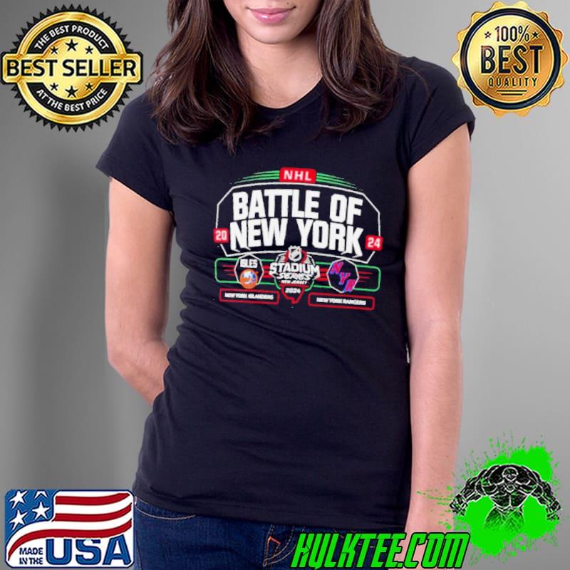 New York Islanders vs New York Rangers 2024 NHL Stadium Series Matchup Shirt Ladies Tee New York Islanders vs New York Rangers 2024 NHL Stadium Series Matchup Shirt Ladies Tee