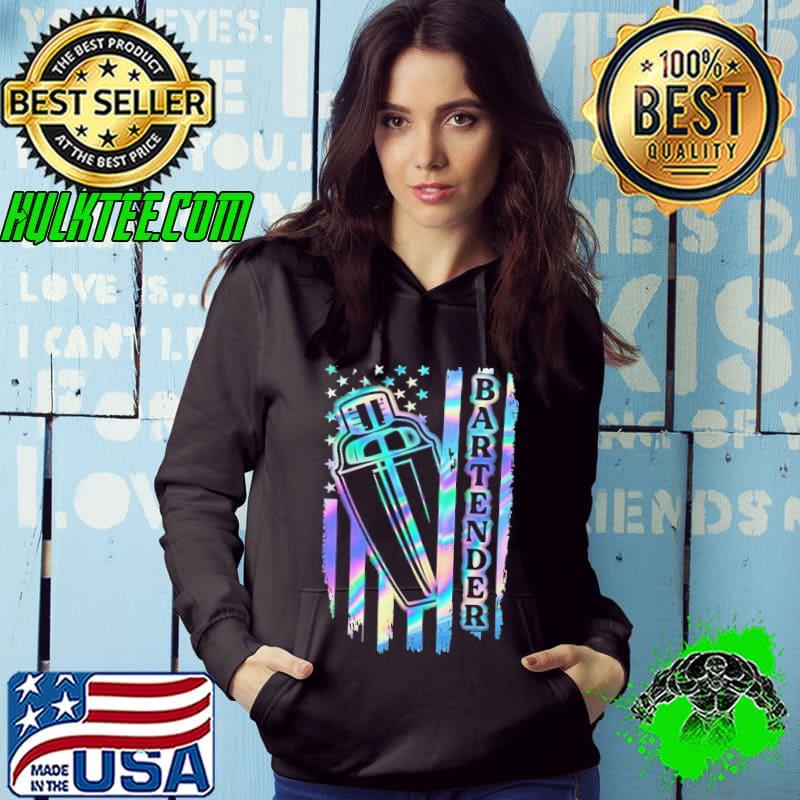 Proud Bartender American Flag Hologram shirt