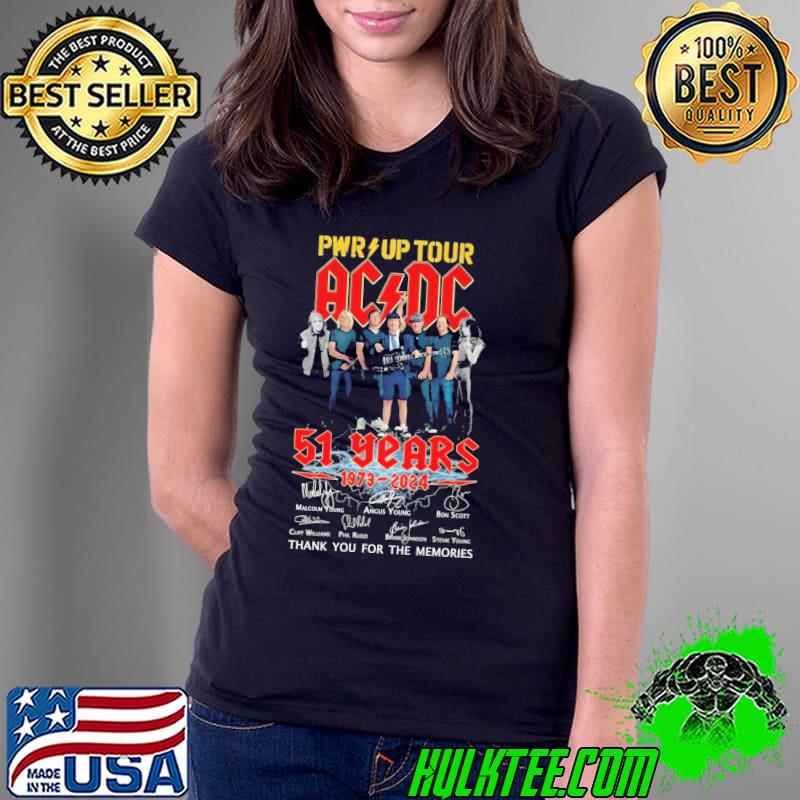 Pwr Up tour ac dc 51 years 1973 2024 thank you for the memories signature shirt