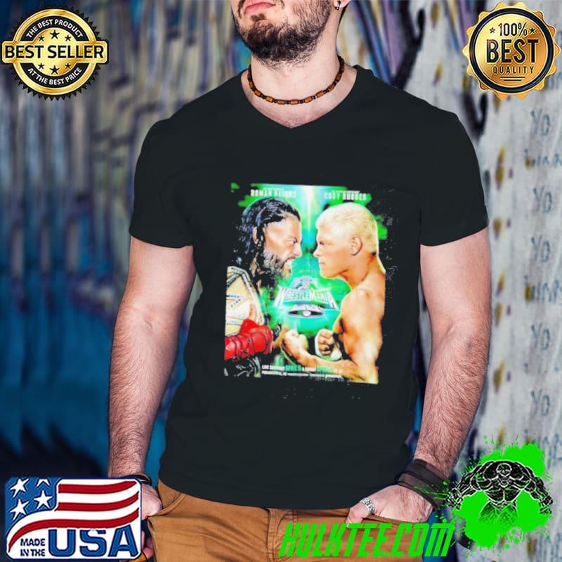 Roman Reigns vs Cody Rhodes Wrestlemania XL poster s Guys V Neck Roman Reigns vs Cody Rhodes Wrestlemania XL poster s Guys V Neck
