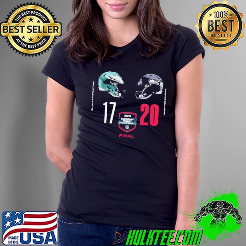 Seattle Seahawks 20-17 vs Philadelphia Eagles Go Hawks Easy To Celebrate Congratulations Winner Head To Head Helmet Shirt