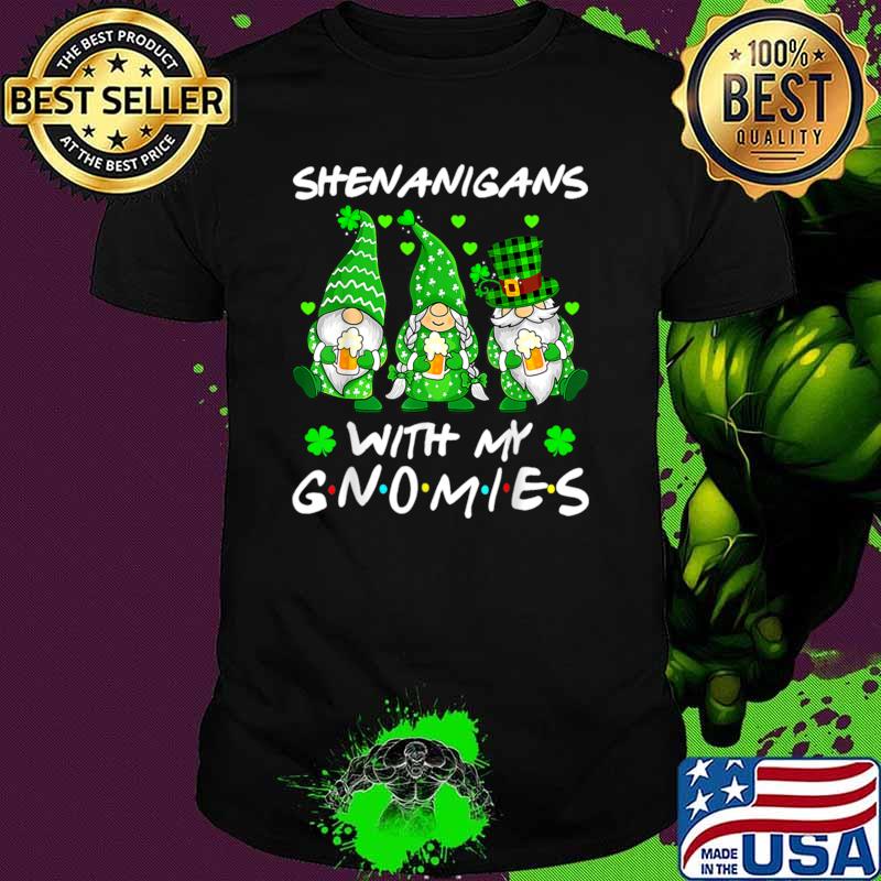Shenanigans with my Gnomies Plaid St Patrick's Day T-Shirt
