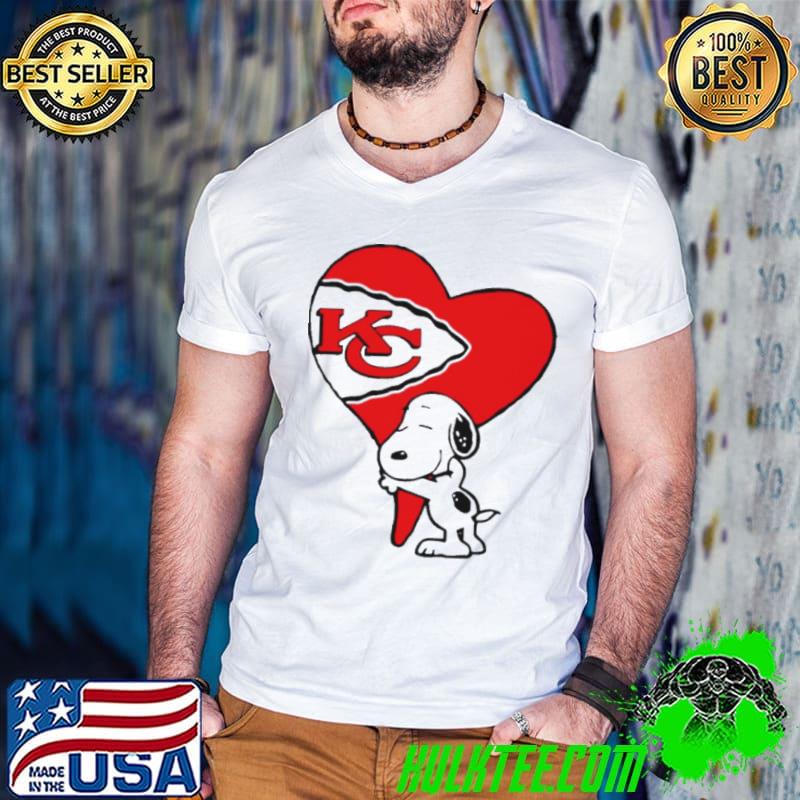 Snoopy KC Kansas City Chiefs heart love cartoon football s Guys V Neck Snoopy KC Kansas City Chiefs heart love cartoon football s Guys V Neck