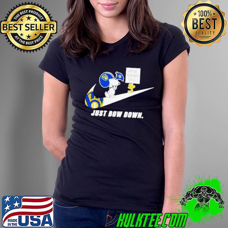 Snoopy MLB Just Bow Down Milwaukee Brewers Shirt