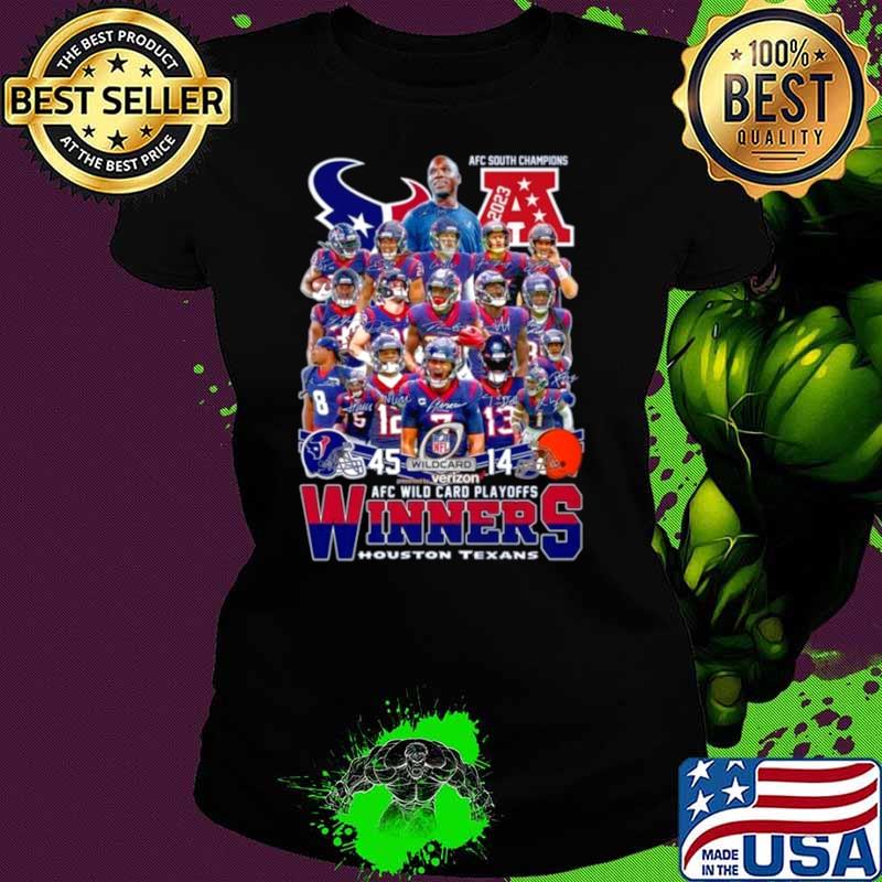 Texans 45 14 Browns AFC Wild Card Playoffs Winners Signatures Shirt