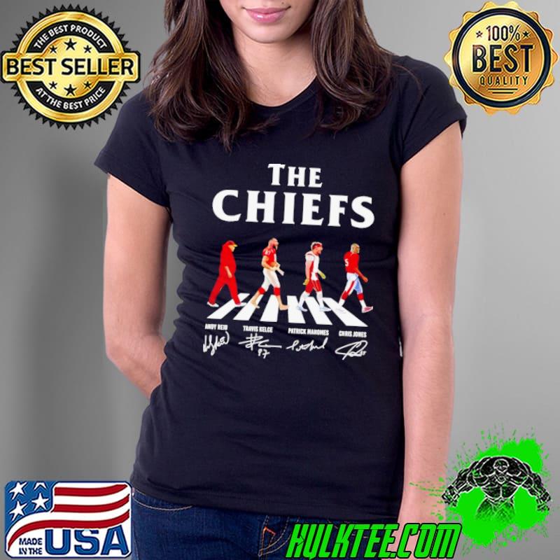 The Chiefs Abbey Road Andy Reid Travis Kelce Patrick Mahomes signatures shirt