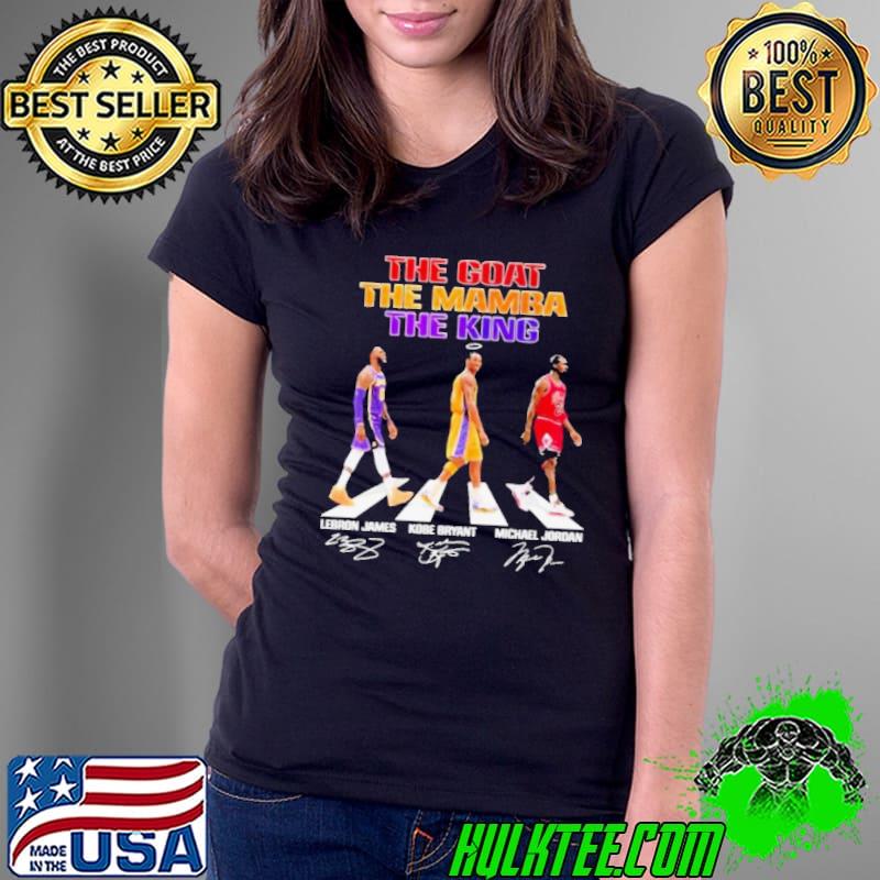 The Goat The Mamba The King Abbey Road Lebron James Kobe Bryant And Michael Jordan Signatures shirt