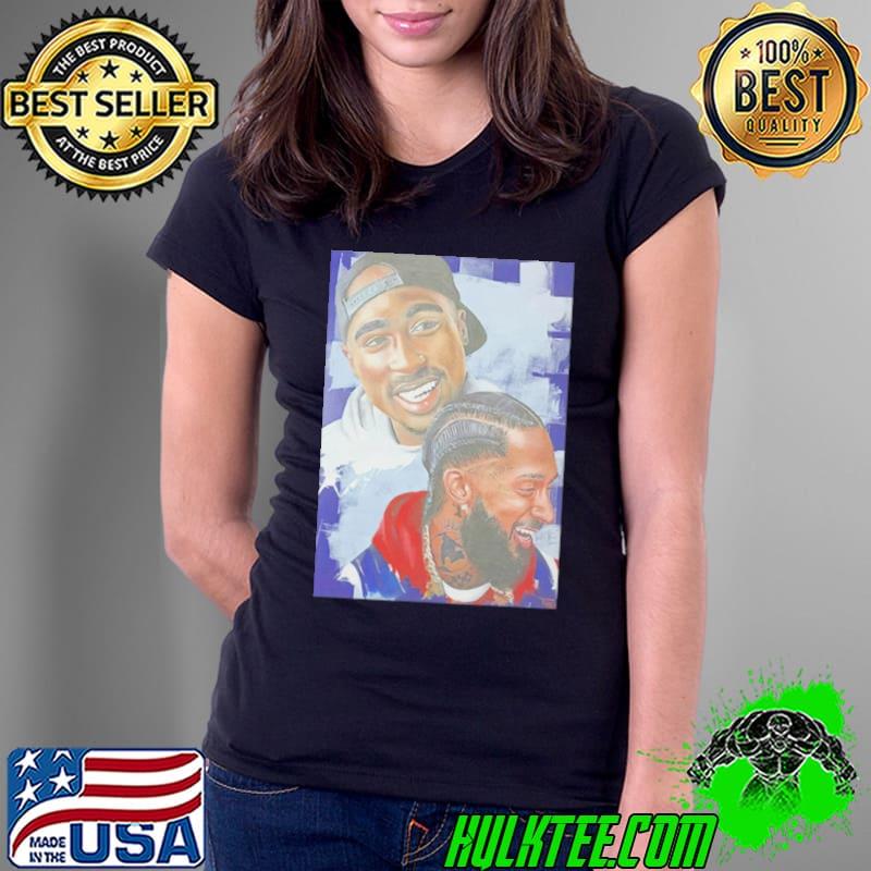 Two legends Nipsey Hussle and Tupac hip hop rapper shirt