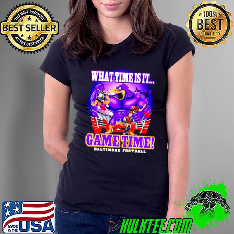 What-time-is-it-game-time-Baltimore-football-s Ladies Tee What-time-is-it-game-time-Baltimore-football-s Ladies Tee