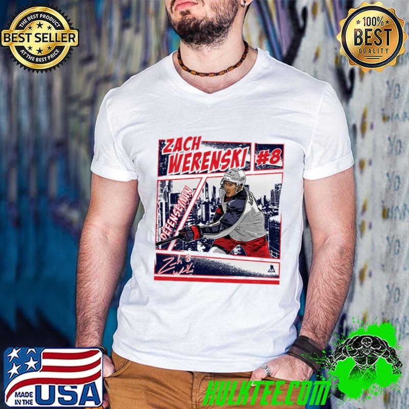 Zach Werenski Columbus Comic American professional ice hockey defenseman T-Shirt Guys V Neck Zach Werenski Columbus Comic American professional ice hockey defenseman T-Shirt Guys V Neck