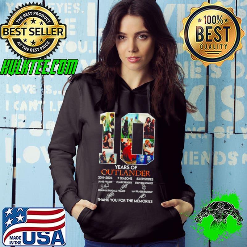 10 Years Of 2014 2024 7 Seasons 83 Episodes Outlander thank you for the memories shirt