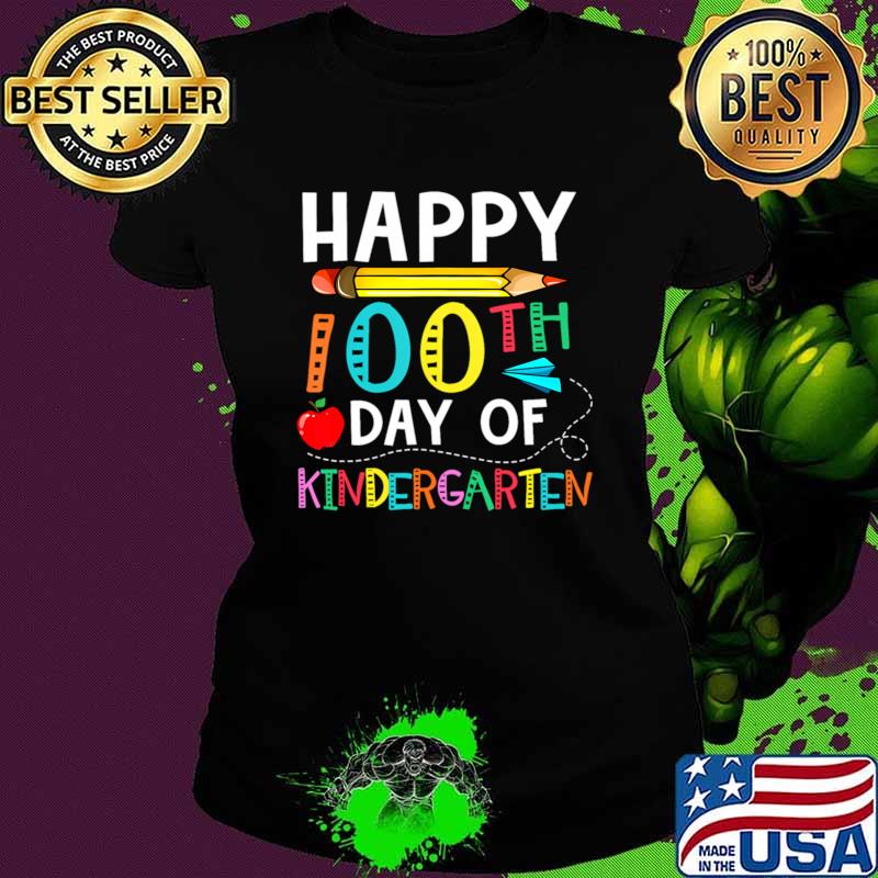 100 Days Of Kindergen Hap100Th Day Of School T-Shirt