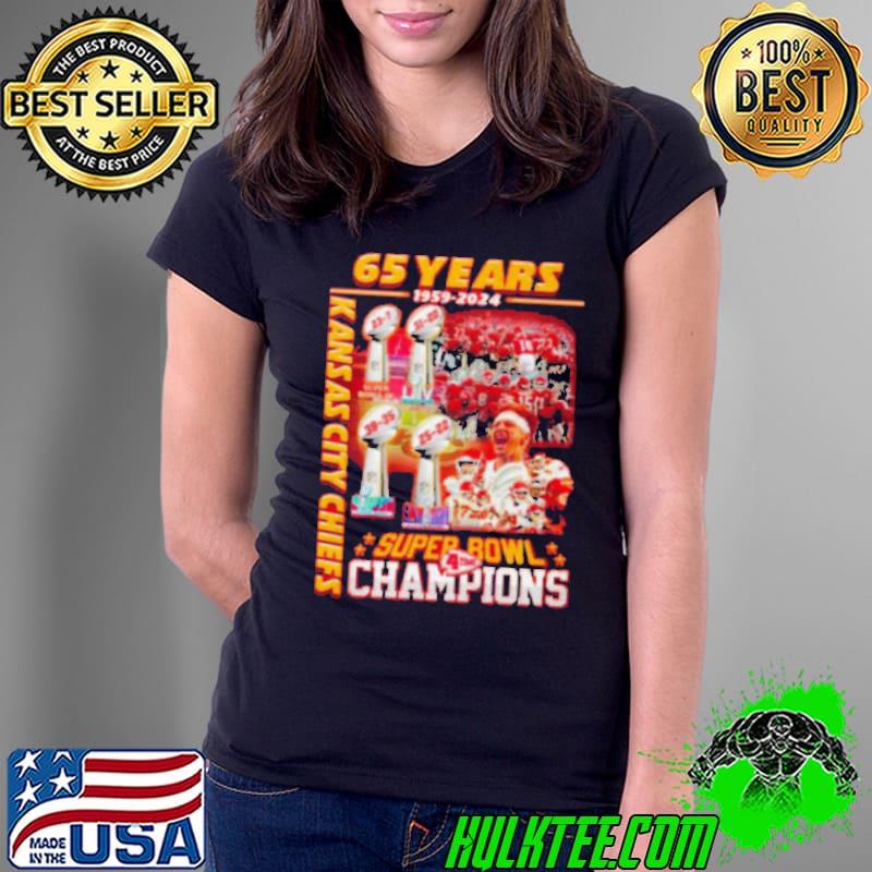 65 Years 1959 – 2024 Kansas City Chiefs 4 X Super Bowl Champions Shirt