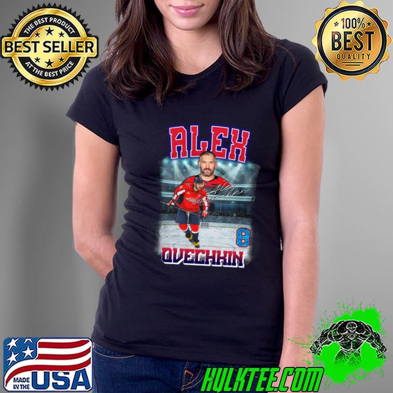 Alex Ovechkin Russian professional ice hockey left winger and captain of the Washington Capitals T-Shirt Ladies Tee Alex Ovechkin Russian professional ice hockey left winger and captain of the Washington Capitals T-Shirt Ladies Tee