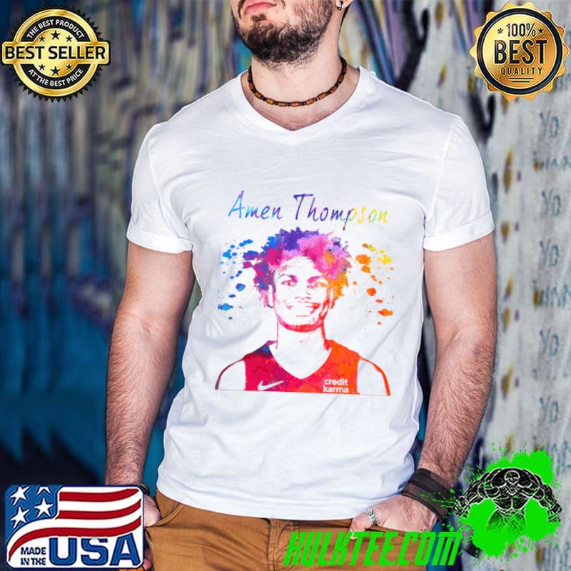 Amen Thompson American professional basketball player for the Houston Rockets T-Shirt Guys V Neck Amen Thompson American professional basketball player for the Houston Rockets T-Shirt Guys V Neck