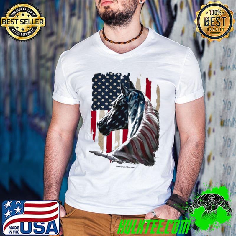 America & Horse American Flag s Guys V Neck America & Horse American Flag s Guys V Neck