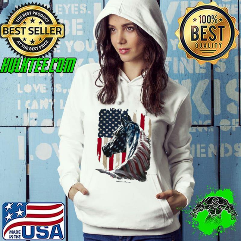 America & Horse American Flag s Hoodie America & Horse American Flag s Hoodie