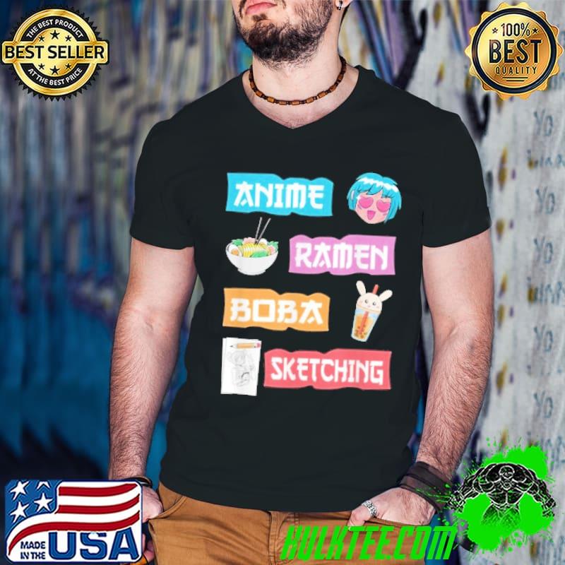 Anime Ramen Boba Sketching Kawaii Anime Shirt