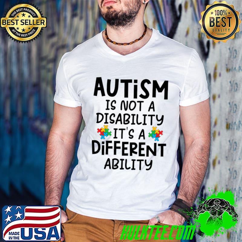 Autism awareness 2024 is not a disability it's a different ability T-Shirt Guys V Neck Autism awareness 2024 is not a disability it's a different ability T-Shirt Guys V Neck