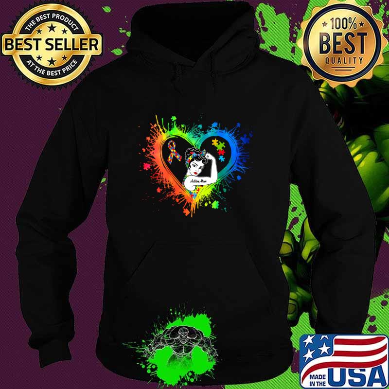 Autism Awareness Strong Woman Heart Watercolor T-Shirt Hoodie Autism Awareness Strong Woman Heart Watercolor T-Shirt Hoodie