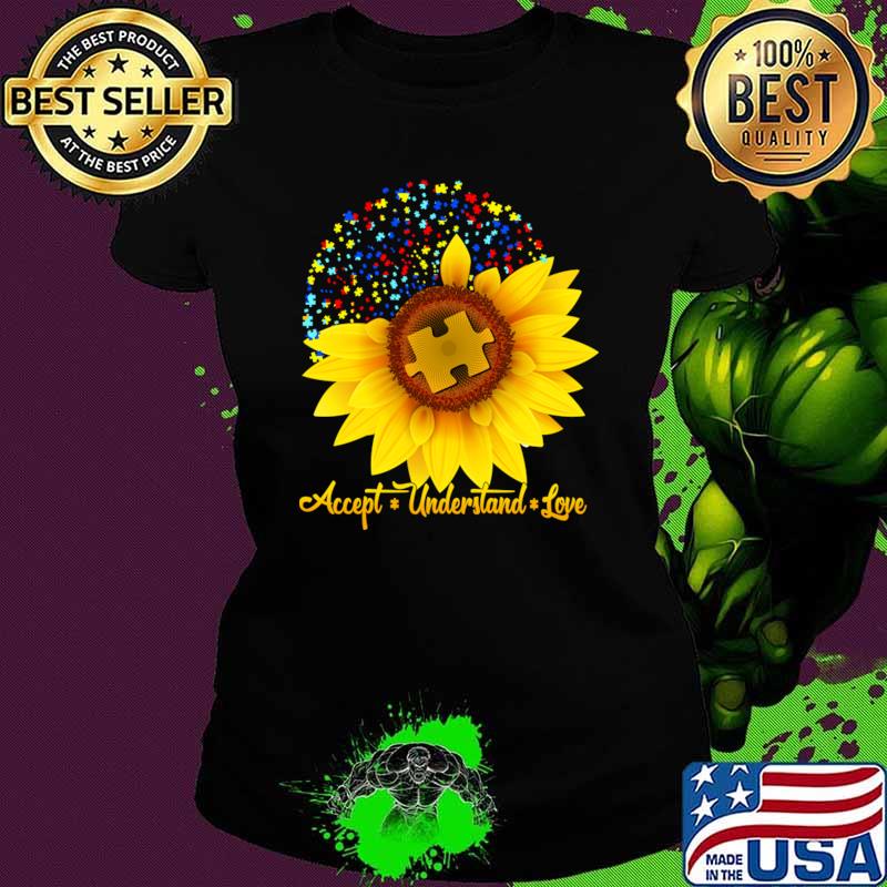 Autism Awareness Sunflower Puzzle In April We Wear Blue T-Shirt