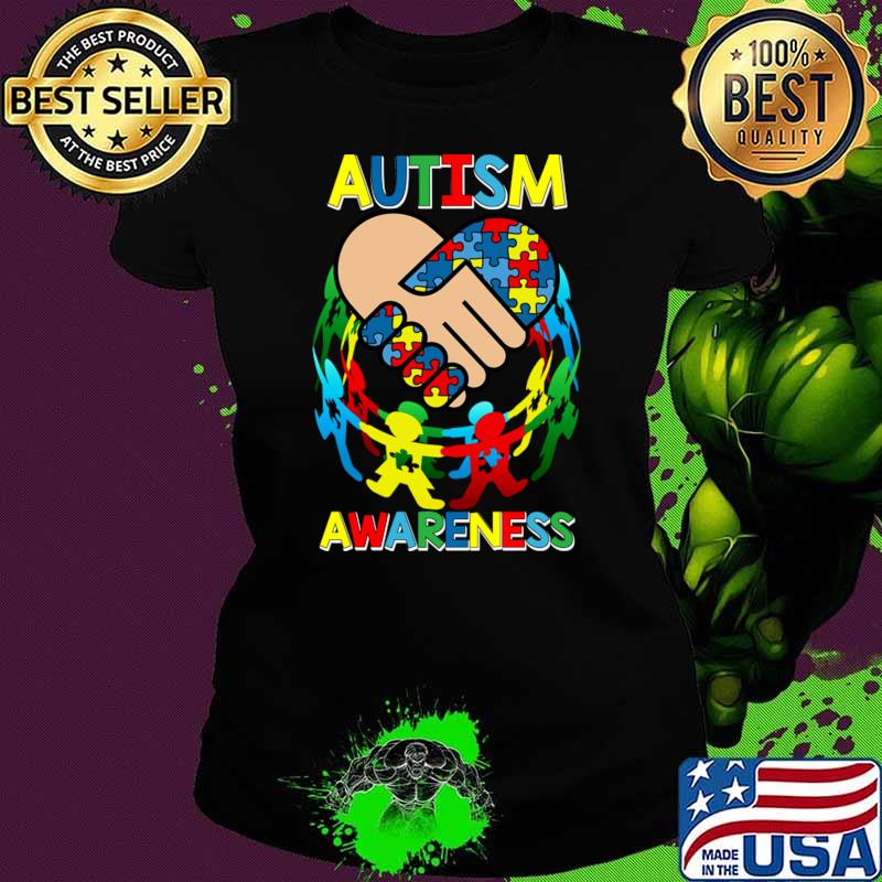 Autism Awareness Support Heart Puzzle Autism Support T-Shirt