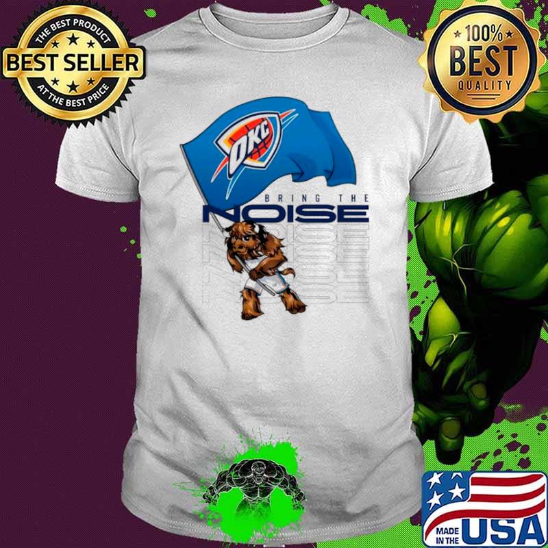 Awesome oklahoma City Thunder rumble flag bring the noise shirt
