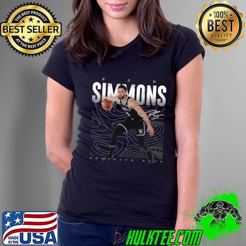 Ben Simmons Signature ustralian professional basketball player for the Brooklyn Nets Superstar Pose T-Shirt Ladies Tee Ben Simmons Signature ustralian professional basketball player for the Brooklyn Nets Superstar Pose T-Shirt Ladies Tee