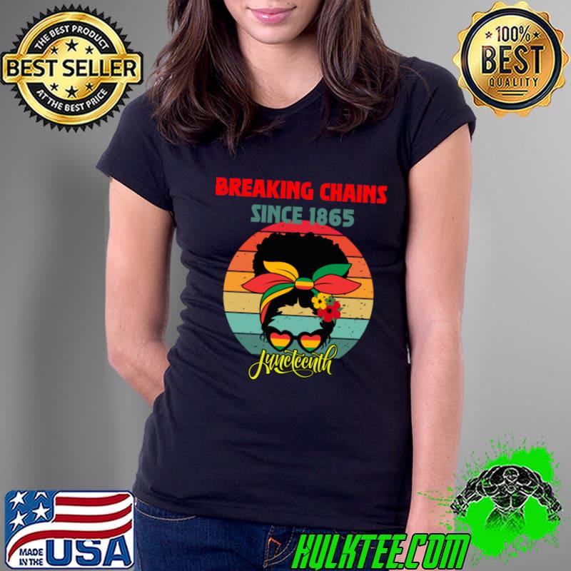 Best afro Messy Bun Juneteenth Black History African Girls Vintage T-Shirt
