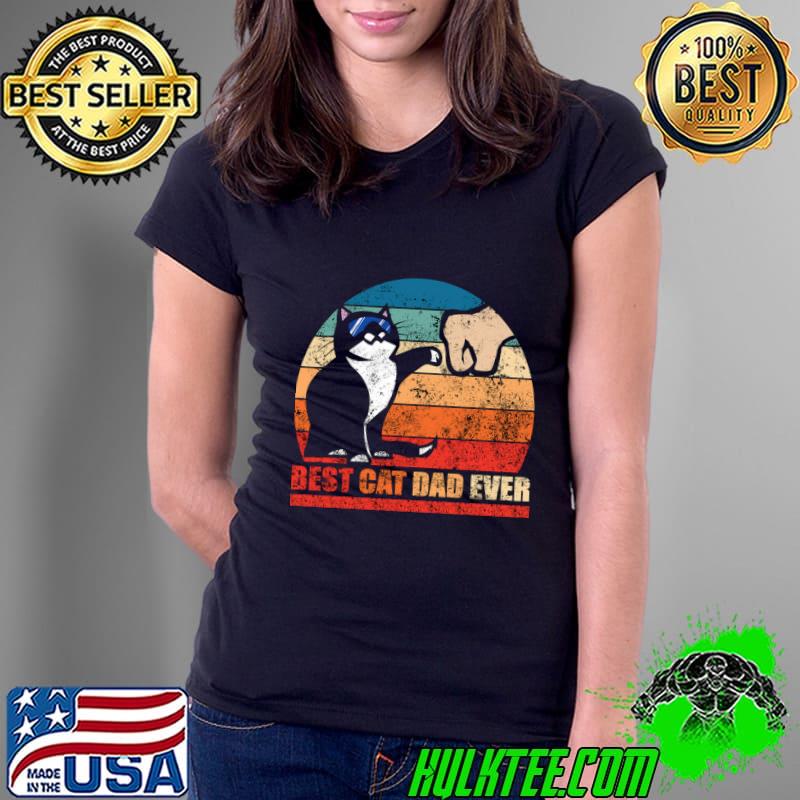 Best Cat Dad Ever Vintage Sunset Father's day T-Shirt